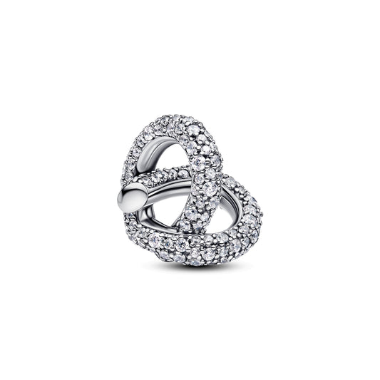 Pandora Silver Pavé Infinity Knot Heart Charm