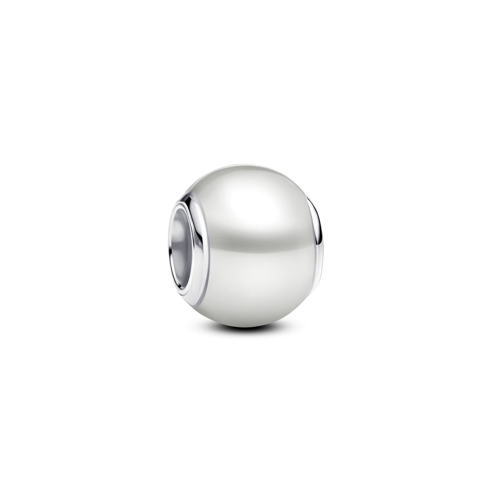 Pandora Silver White Round Bead Charm