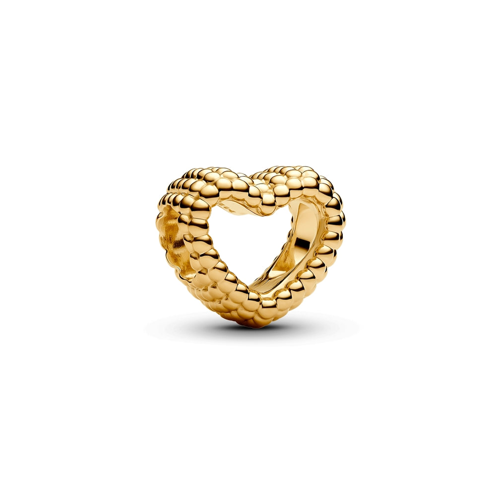 Pandora Gold Beaded Heart Charm