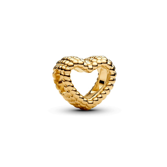 Pandora Gold Beaded Heart Charm