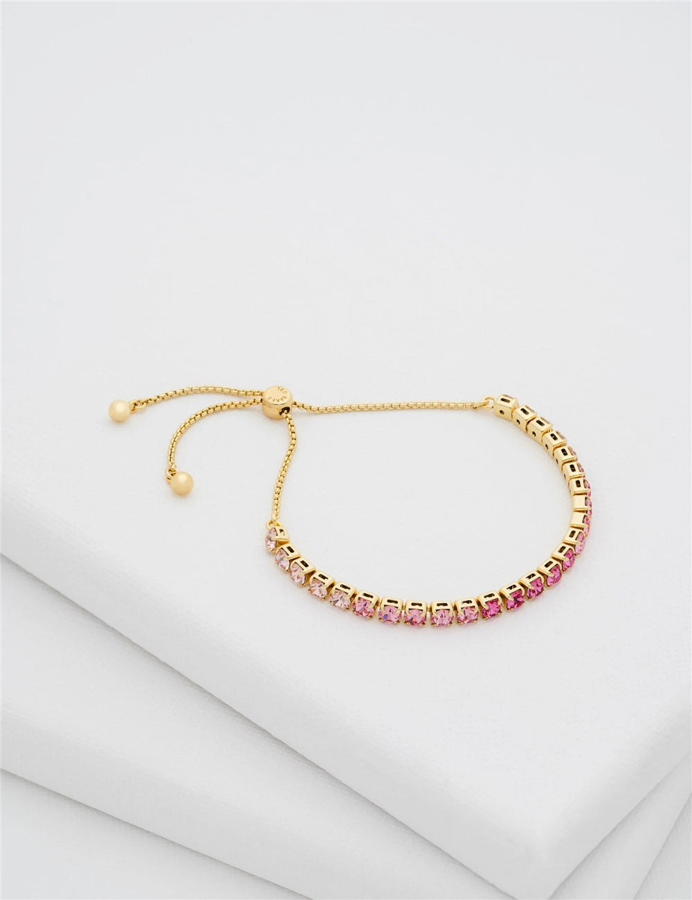 Ted Baker Gold Melrah Pink Crystal Slide Bracelet