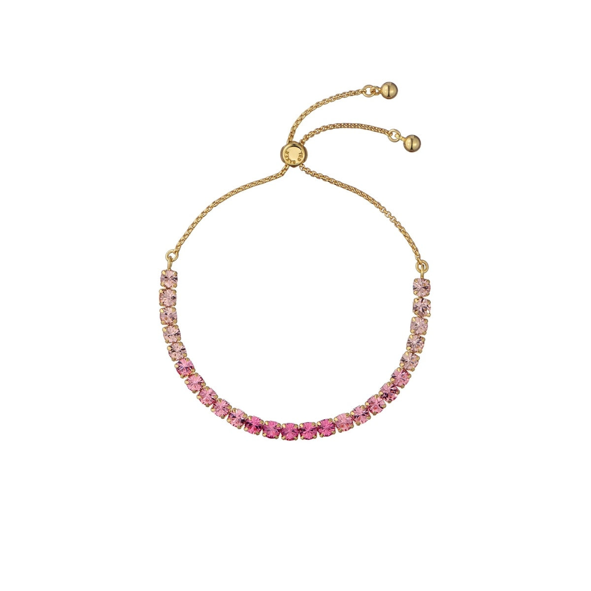 Ted Baker Gold Melrah Pink Crystal Slide Bracelet