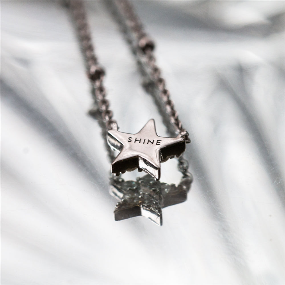 Seek + Find Shine Silver Star Necklace