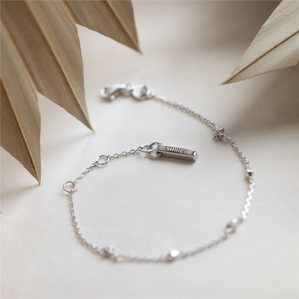 Seek + Find Shine Star Trio Silver Bracelet