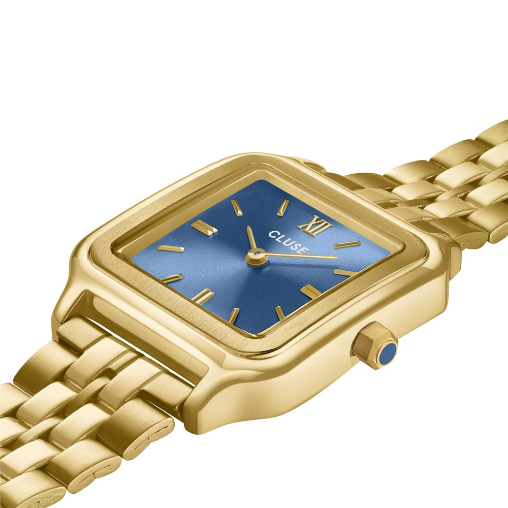 CLUSE Gold Gracieuse Square Blue Watch