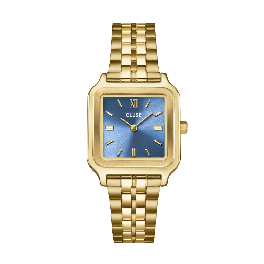 CLUSE Gold Gracieuse Square Blue Watch