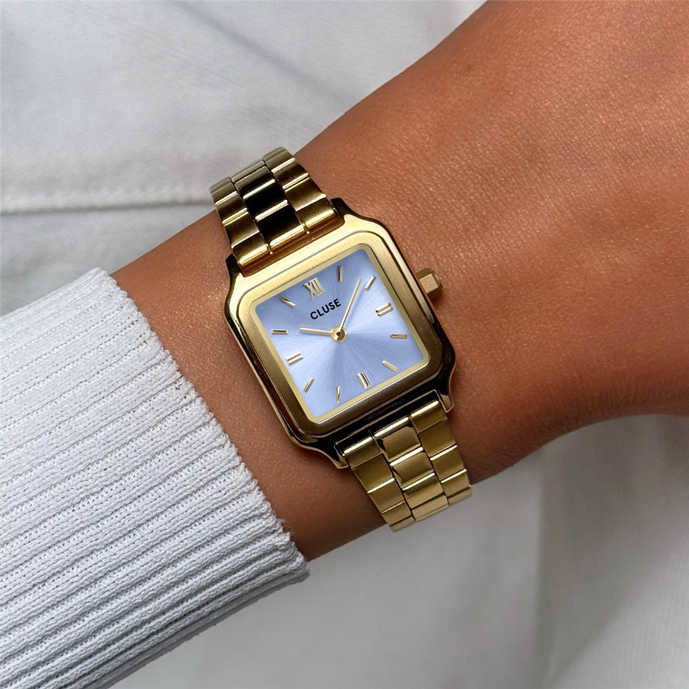 CLUSE Gold Gracieuse Petite Square Lilac Watch