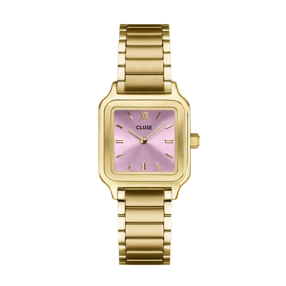 CLUSE Gold Gracieuse Petite Square Pink Watch