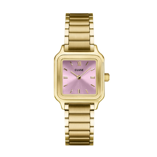 CLUSE Gold Gracieuse Petite Square Pink Watch