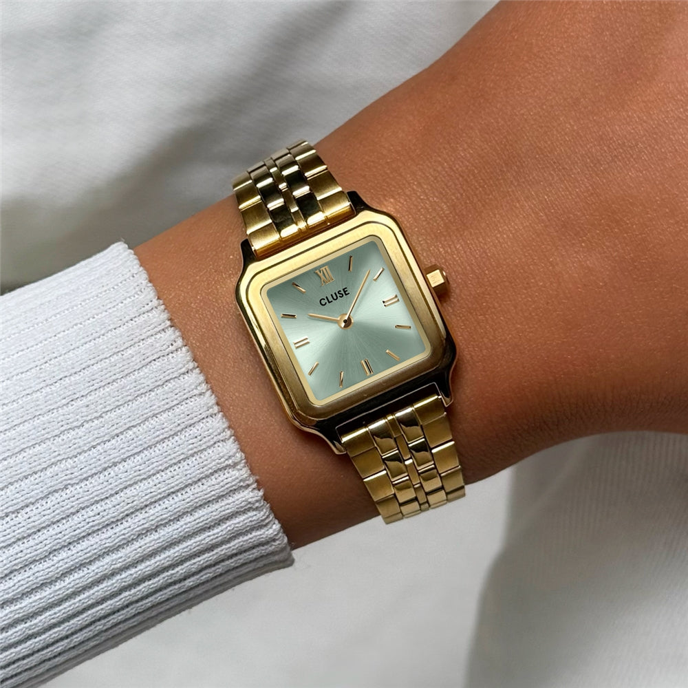 CLUSE Gold Gracieuse Petite Square Sage Watch