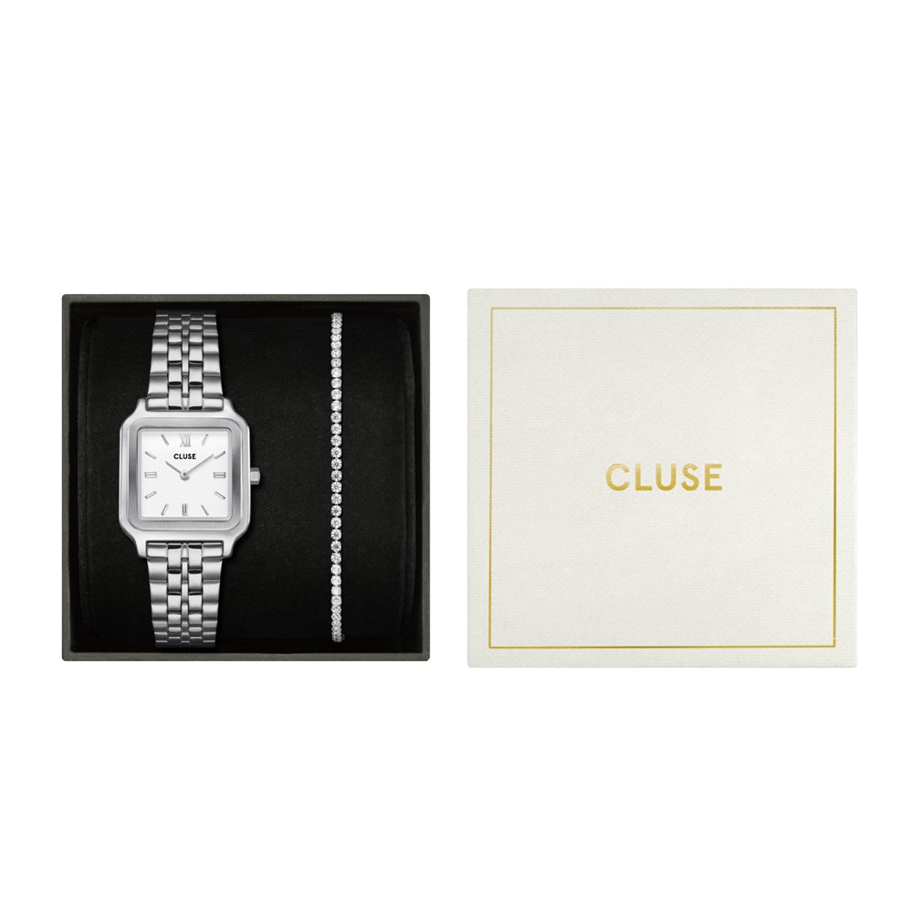 CLUSE Silver Gracieuse White Tennis Bracelet Giftbox