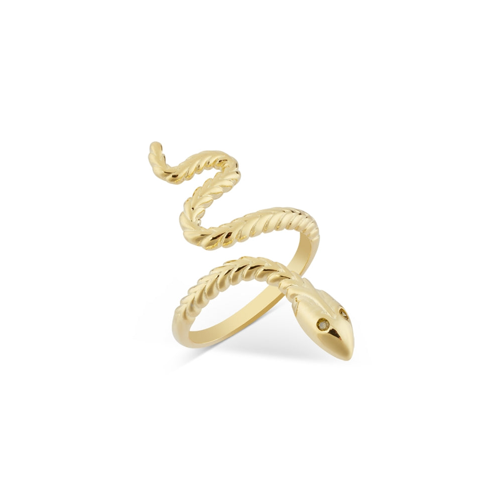 Argento Gold Snake Wrap Adjustable Ring