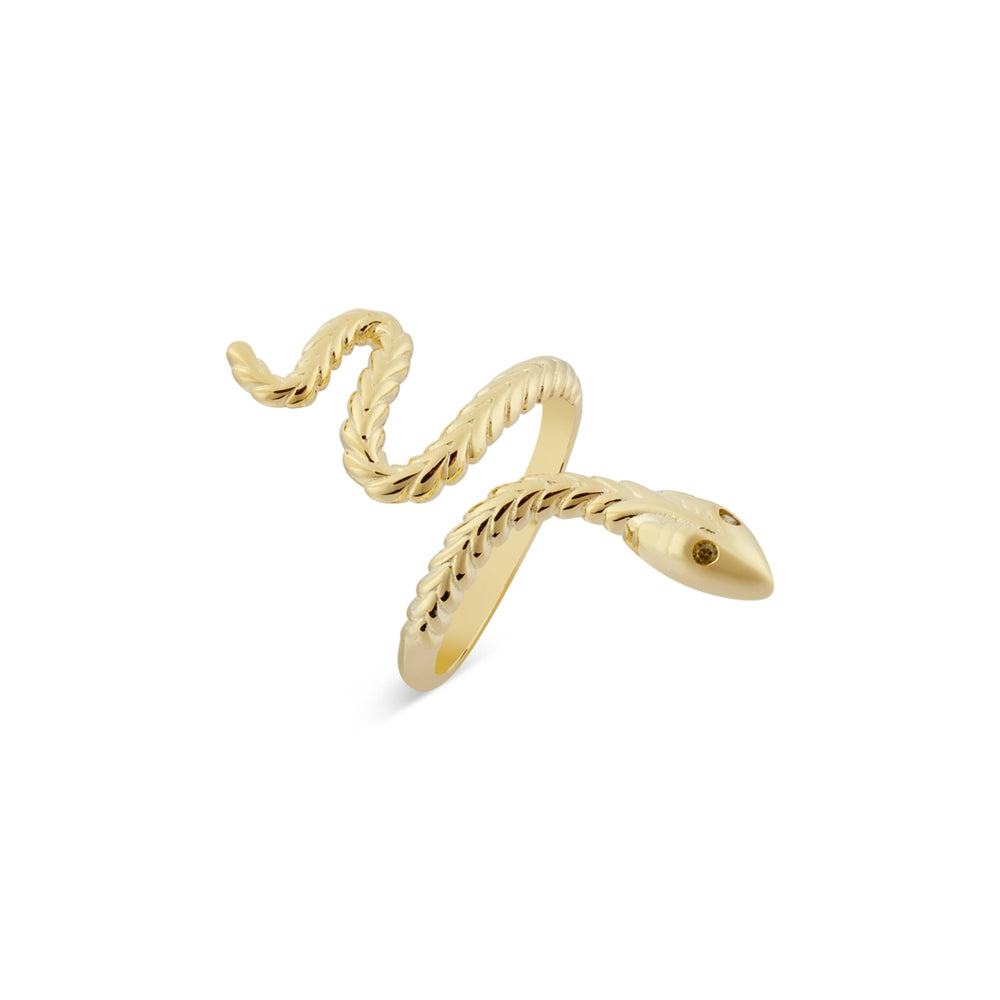 Argento Gold Snake Wrap Adjustable Ring