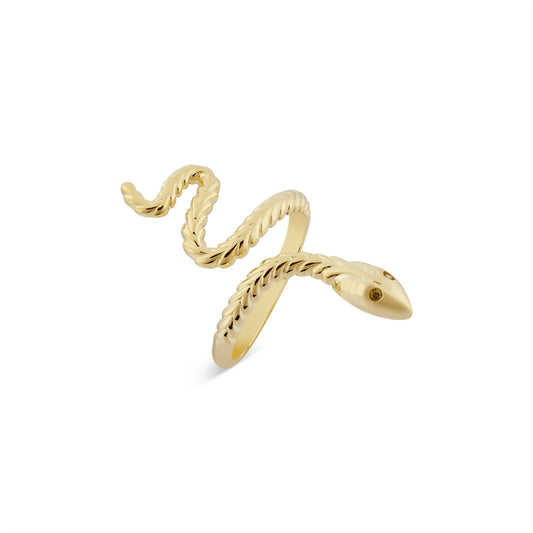 Argento Gold Snake Wrap Adjustable Ring