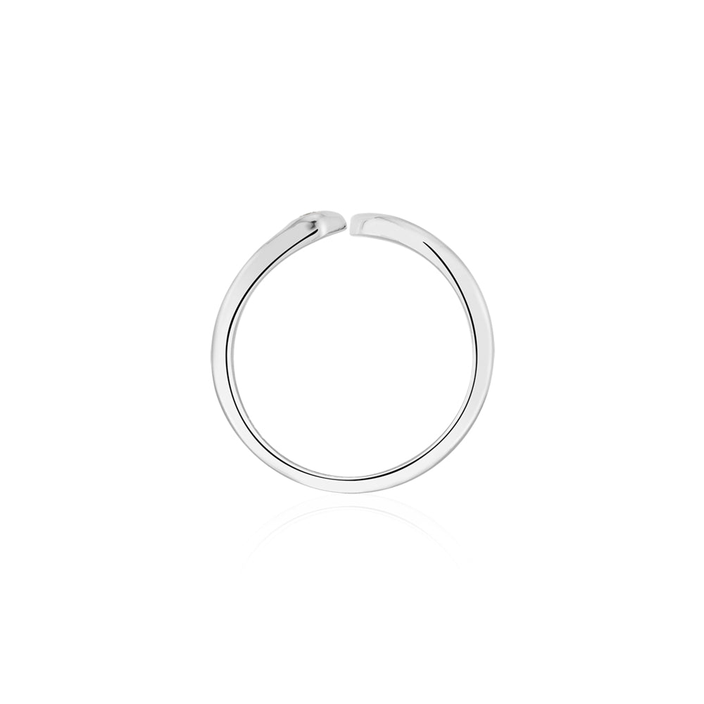 Argento Silver Crystal Adjustable Snake Ring