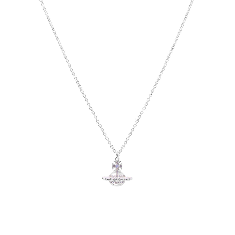 Vivienne Westwood Silver Jordana Pink Opal Orb Necklace