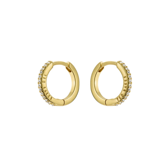 Ted Baker Gold Heplie Crystal Hoops 14mm