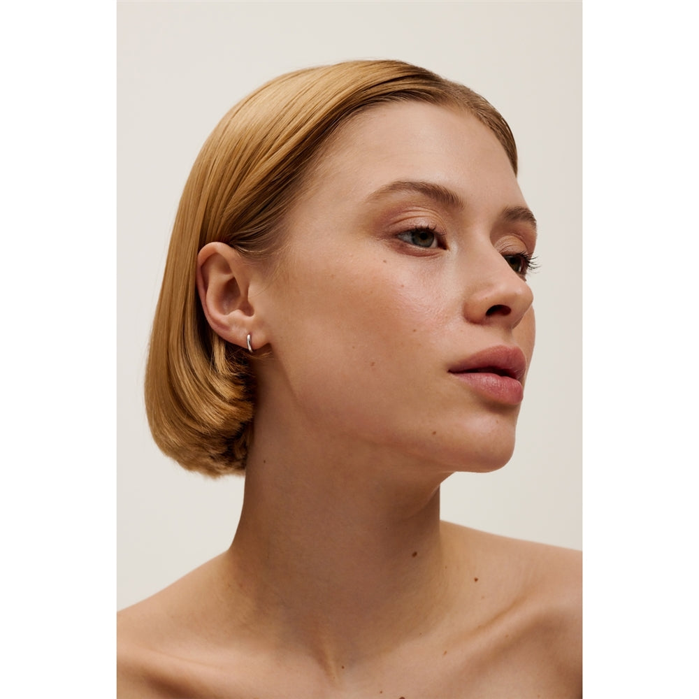 Ted Baker Silver Crisete Logo Hoops 10mm