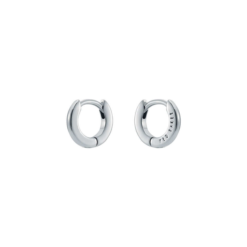 Ted Baker Silver Crisete Logo Hoops 10mm