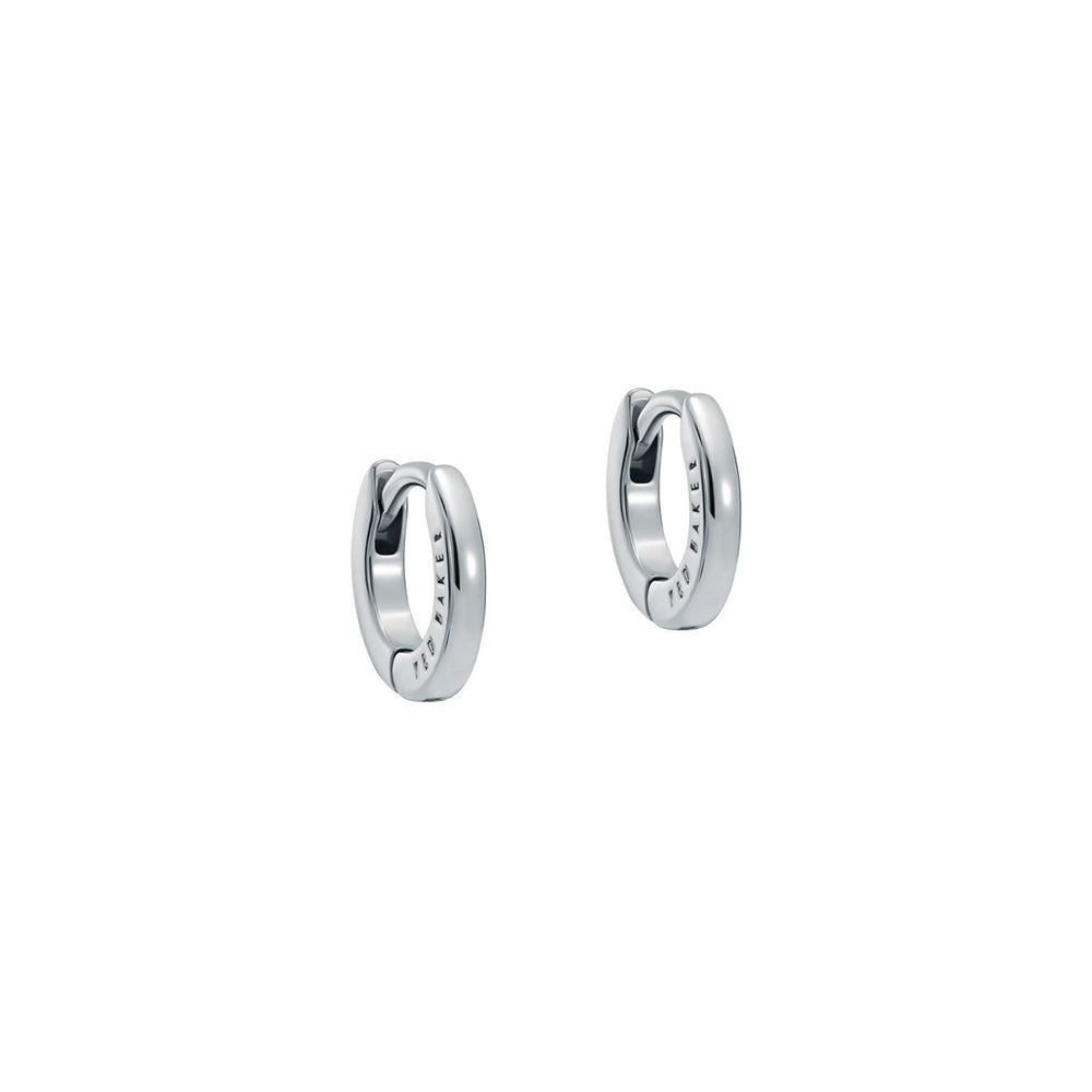 Ted Baker Silver Crisete Logo Hoops 10mm