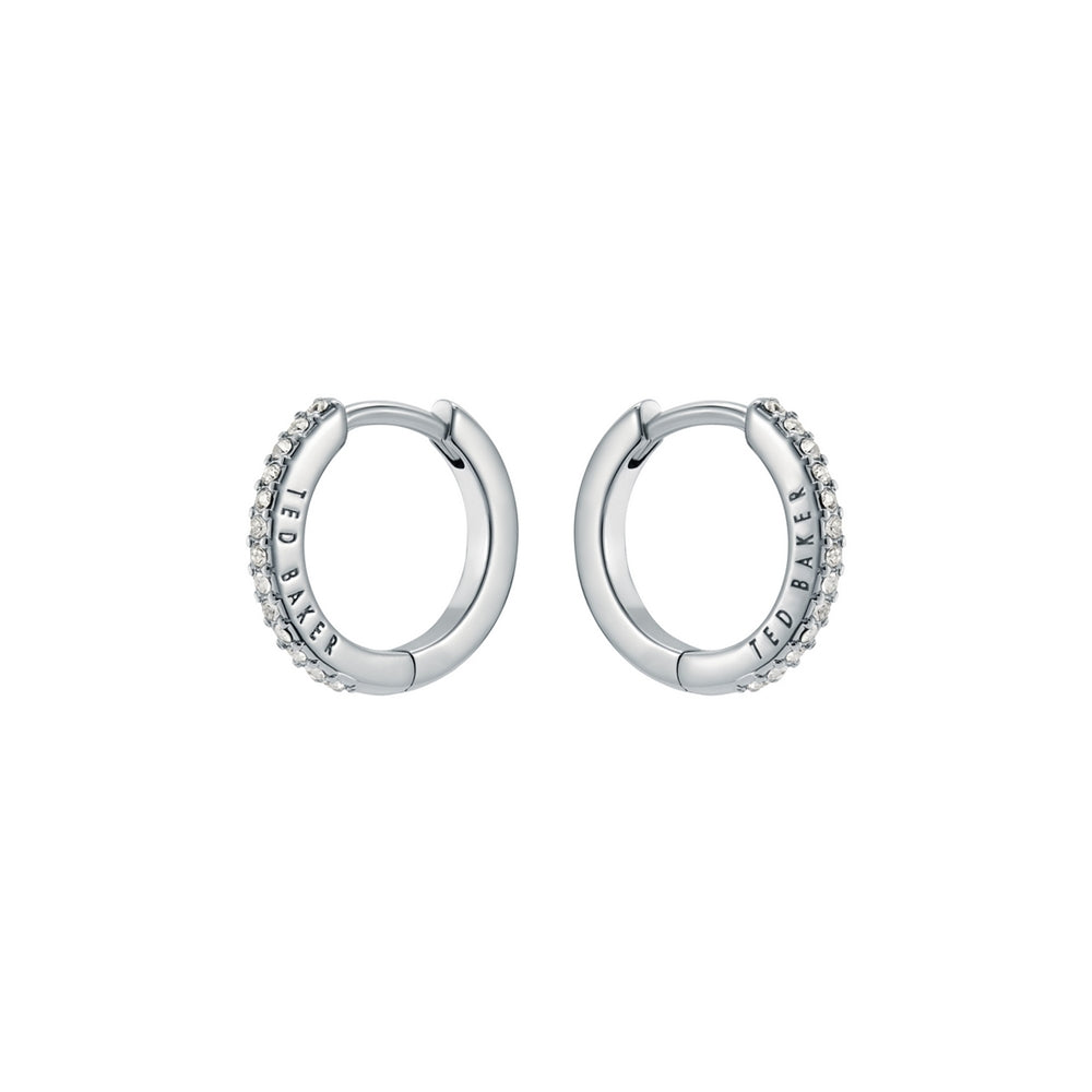 Ted Baker Silver Heplie Crystal Hoops 14mm