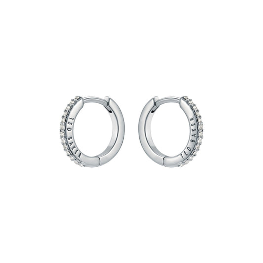 Ted Baker Silver Heplie Crystal Hoops 14mm