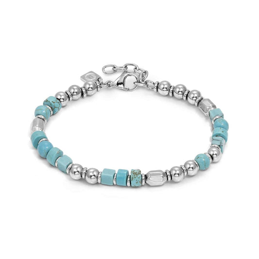 Nomination Instinct Style Sea Edition Turquoise & Steel Nuggets Beaded Bracelet
