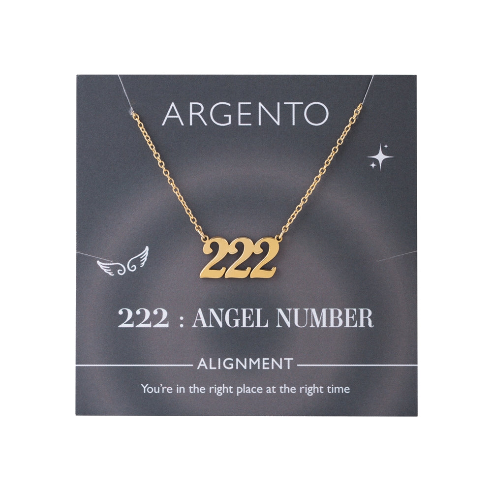 Argento Angel Number 222 Alignment Necklace