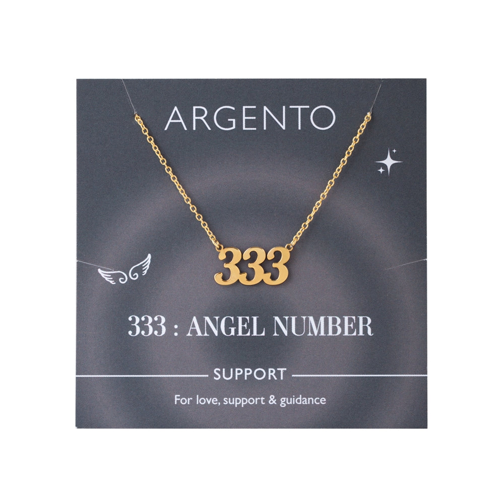 Argento Angel Number 333 Support Necklace
