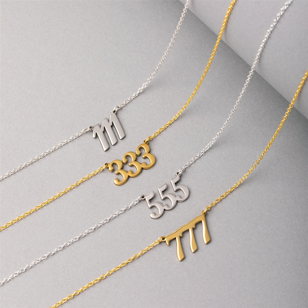 Argento Angel Number 333 Support Necklace
