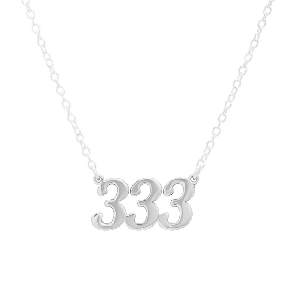 Argento Angel Number 333 Support Necklace