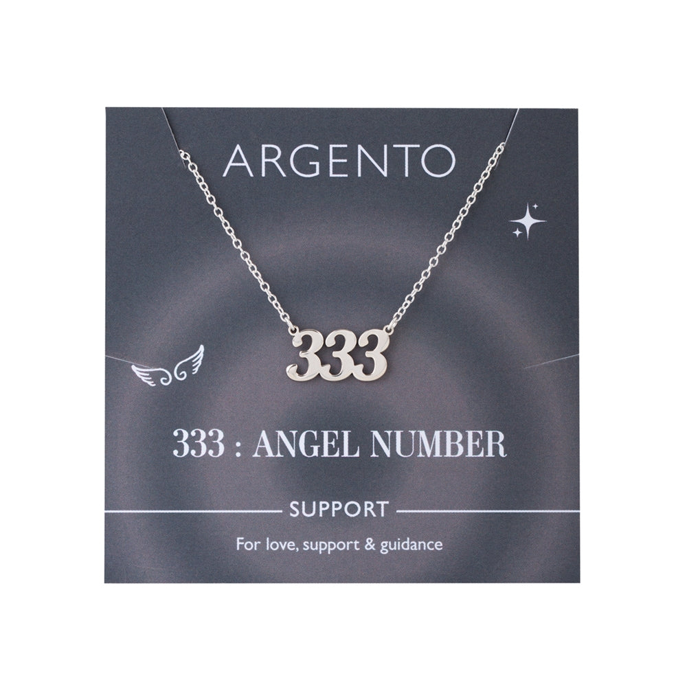 Argento Angel Number 333 Support Necklace