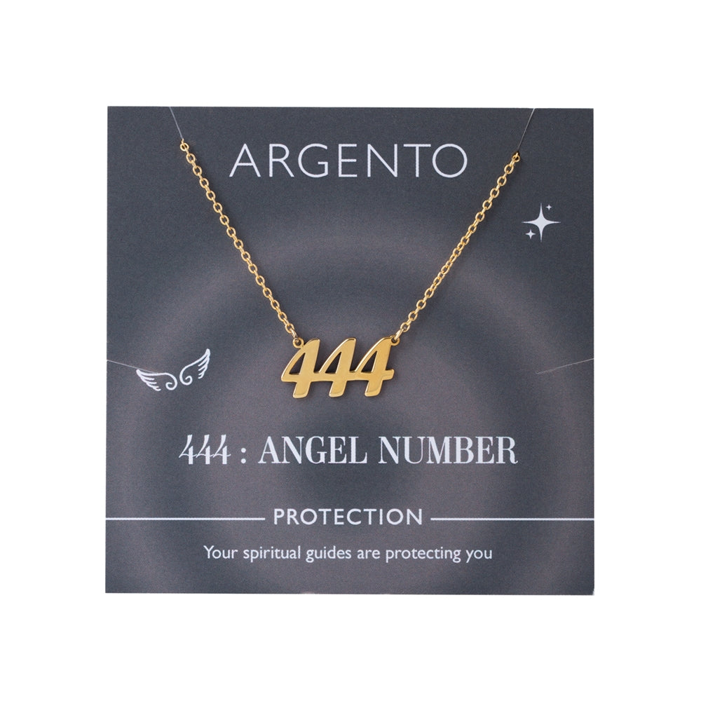 Argento Angel Number 444 Protection Necklace