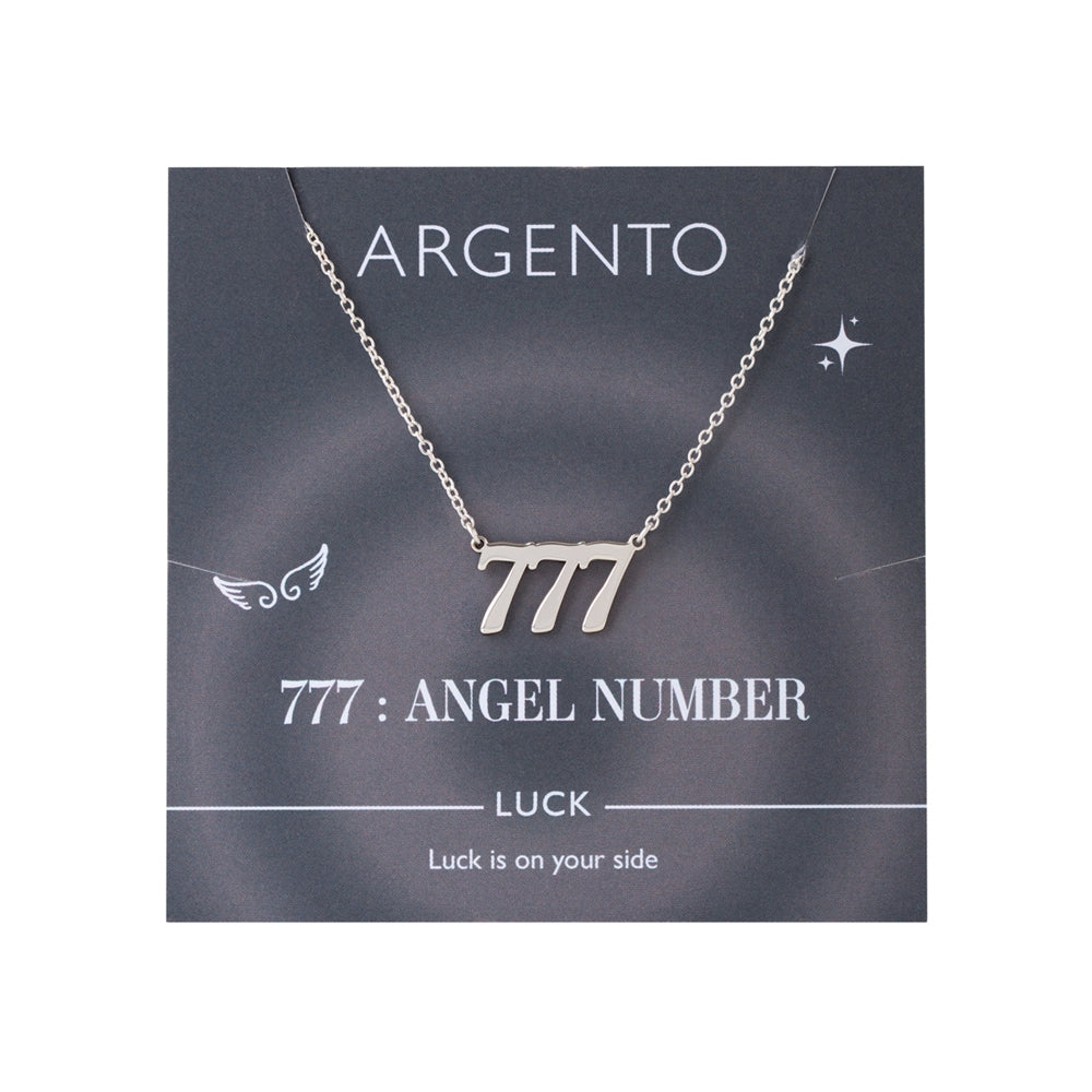 Argento Angel Number 777 Luck Necklace