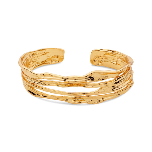 August Woods Gold Open Molten Bangle