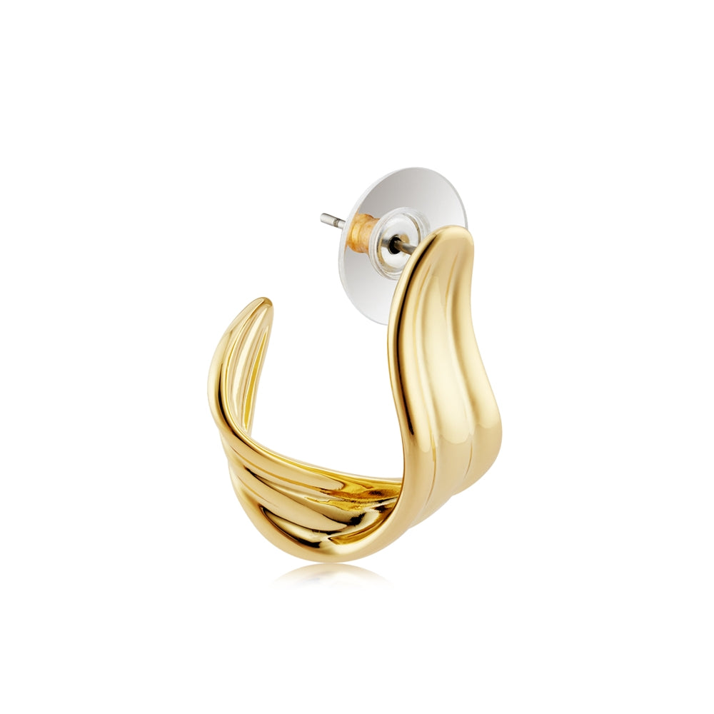 August Woods Gold Twist Hoop Earrings