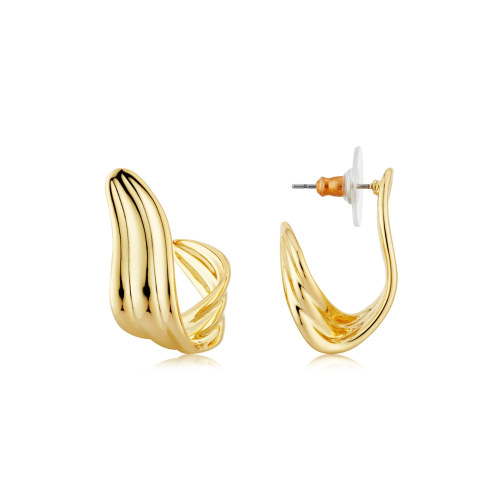 August Woods Gold Twist Hoop Earrings