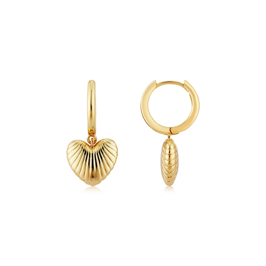 August Woods Gold Vintage Heart Hoop Earrings