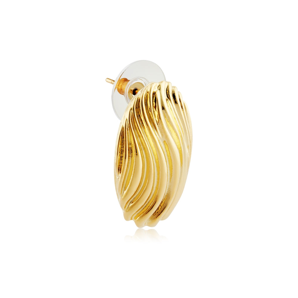 August Woods Gold Vintage Oval Stud Earrings