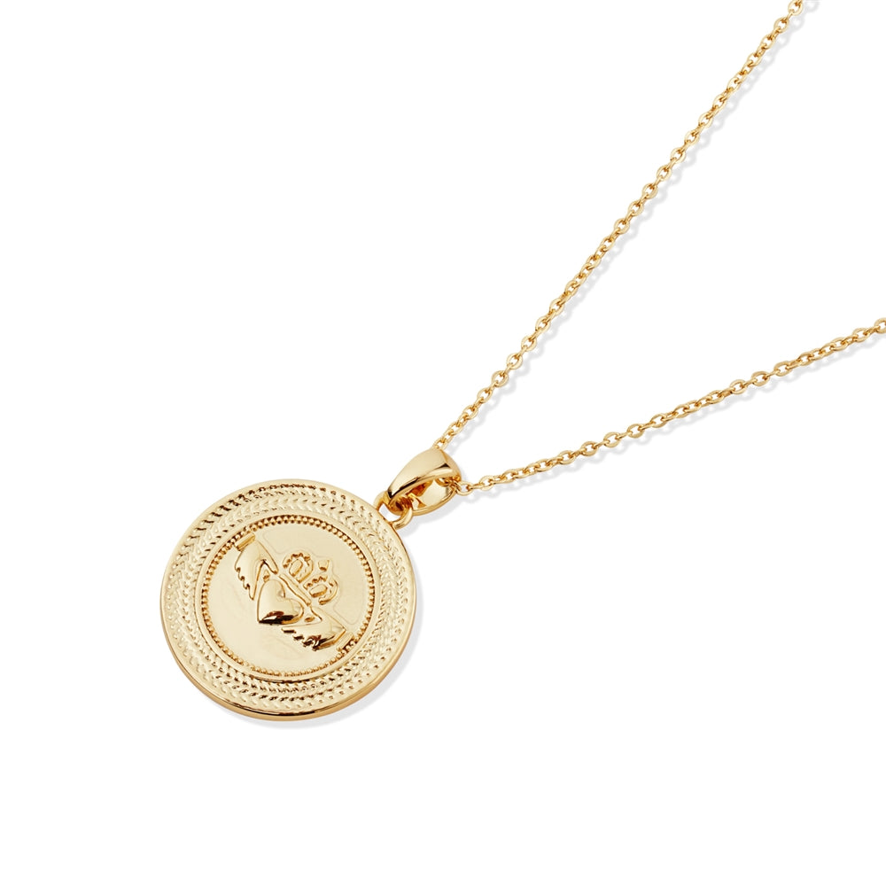 Karma Gold Claddagh Coin Necklace