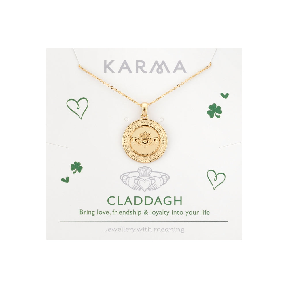 Karma Gold Claddagh Coin Necklace
