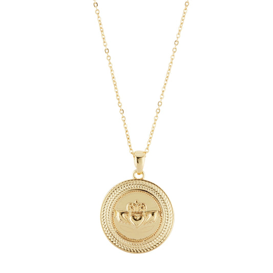 Karma Gold Claddagh Coin Necklace