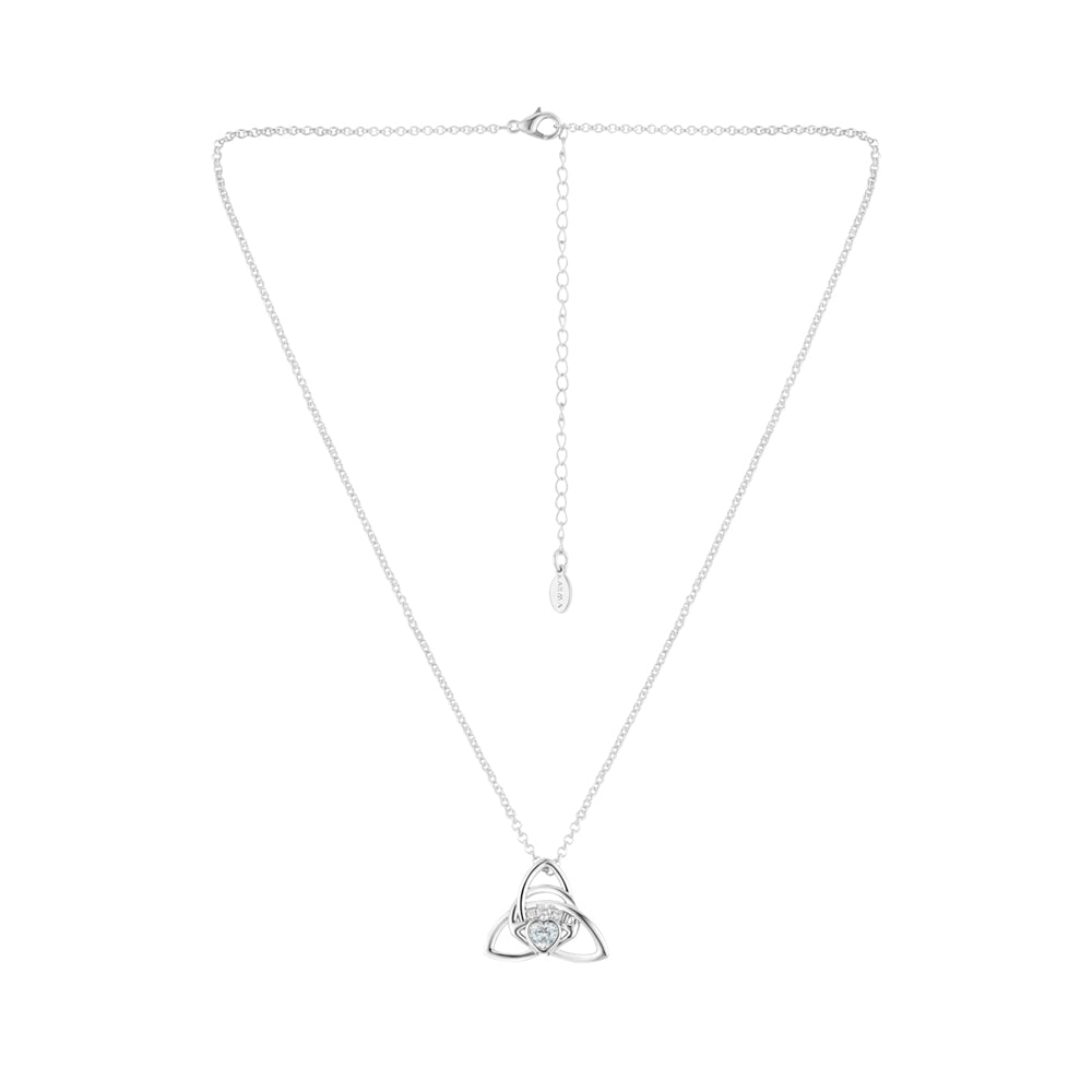 Karma Silver Claddagh Celtic Knot Necklace