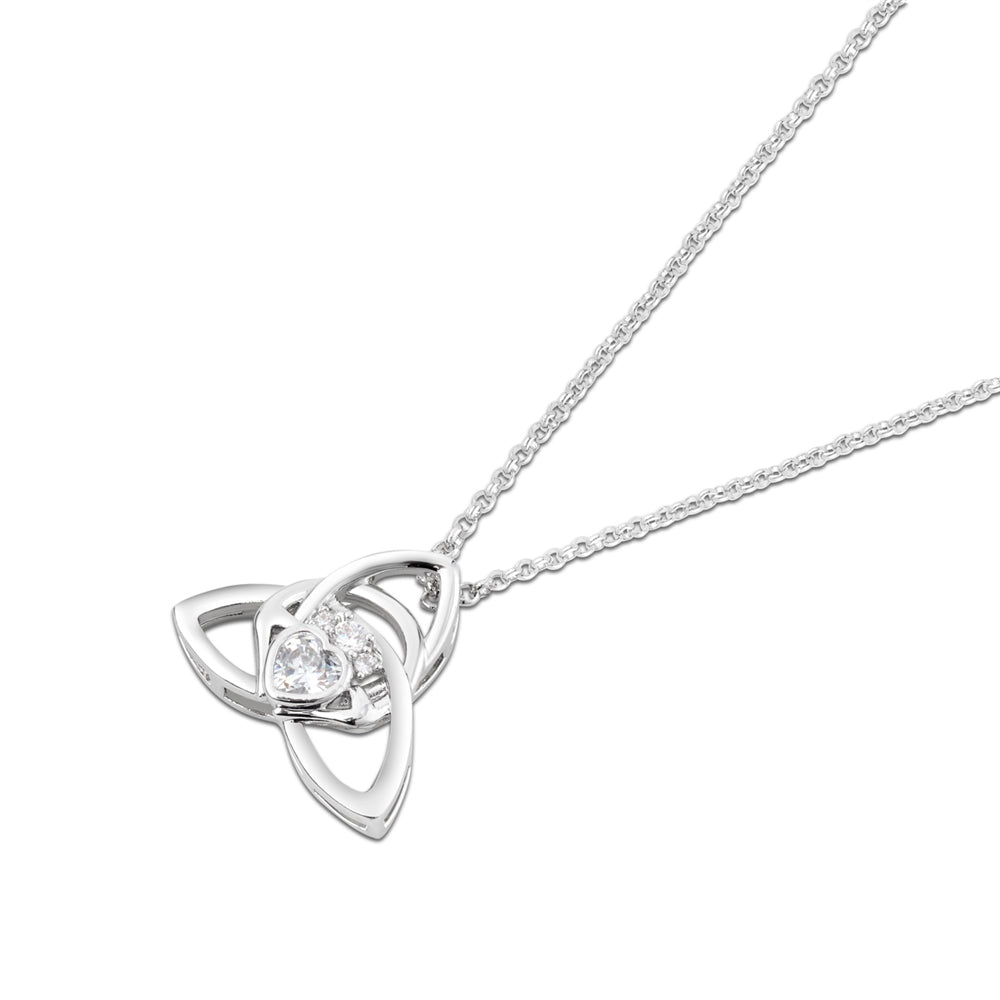 Karma Silver Claddagh Celtic Knot Necklace