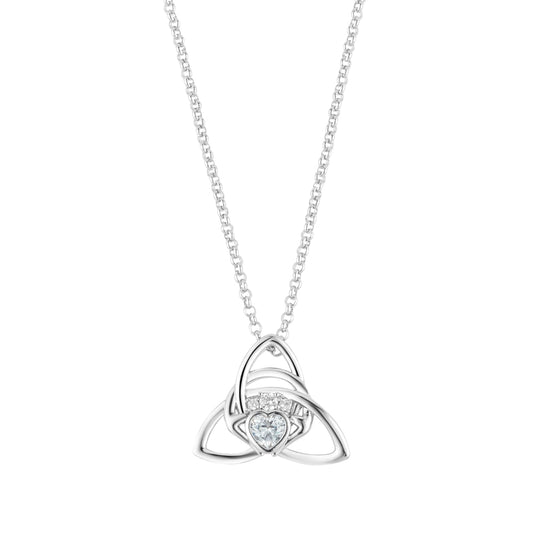 Karma Silver Claddagh Celtic Knot Necklace