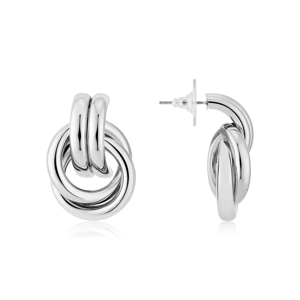 August Woods Silver Knot Stud Earrings