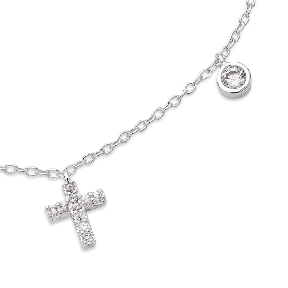 August Woods Silver Kids Cross Pull Bracelet