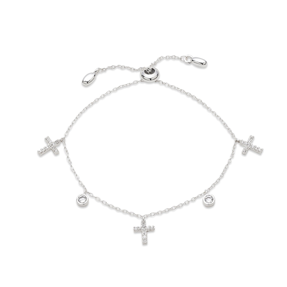 August Woods Silver Kids Cross Pull Bracelet