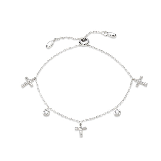 August Woods Silver Kids Cross Pull Bracelet