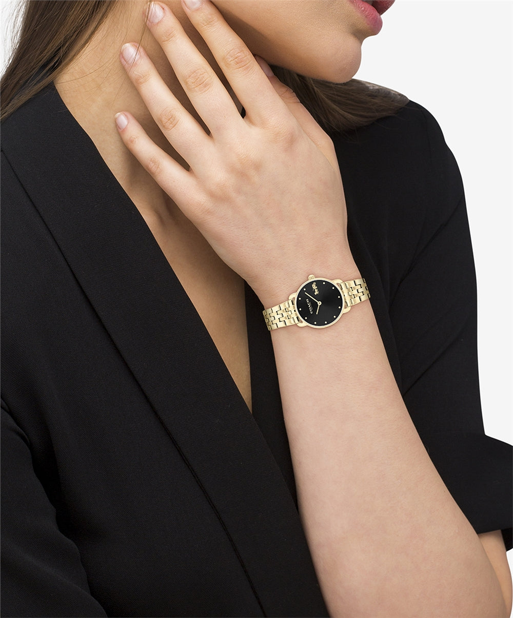 Coach Gold Black Elliot Metal Watch